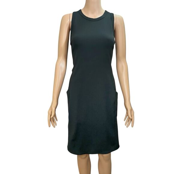 Zella Dresses & Skirts - Zella Live In Rib Pocket Tank Dress Medium Black Knee Length Sporty Athleisure
